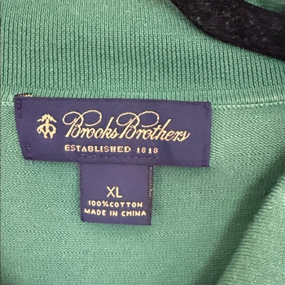 Brooks Brothers Classic Green Polo Shirt. Lightweight sweater 100% cotton - Picture 2 of 5